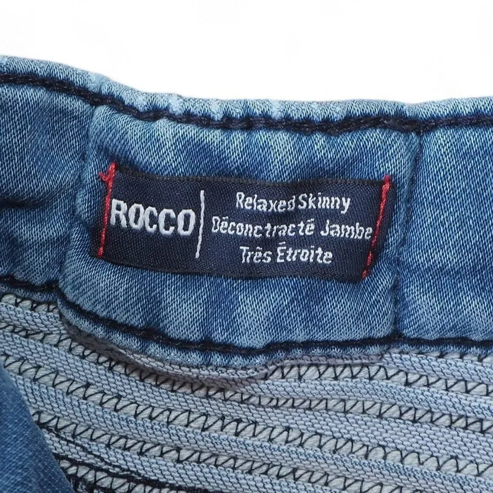 True Religion‎ Rocco Relaxed Skinny Jeans Medium Distressed Wash Men's 34